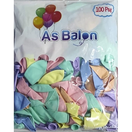 As Makaron Soft Balon Karışık Renk 12 İnç