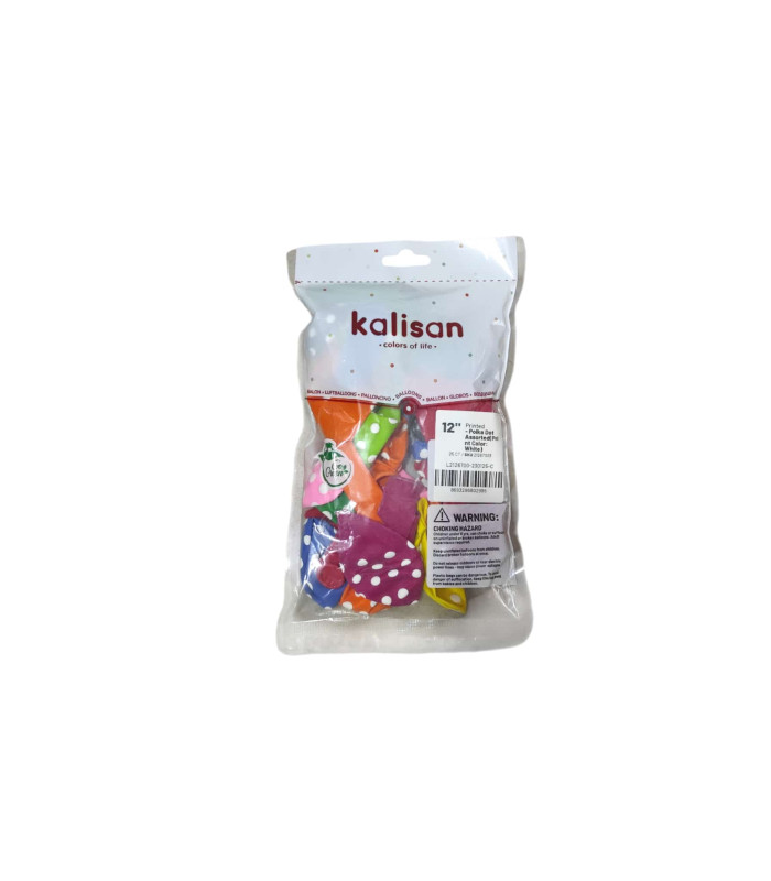 kalisan full baskı puantiyeli karışık balon 12 inç 25 li toptan satış fiyatı